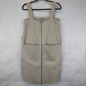 COS Square Neck Pinafore Mini Dress Women's 6 UK36 Beige Pockets Artsy Lagenlook